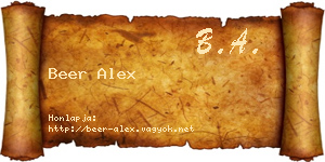 Beer Alex névjegykártya